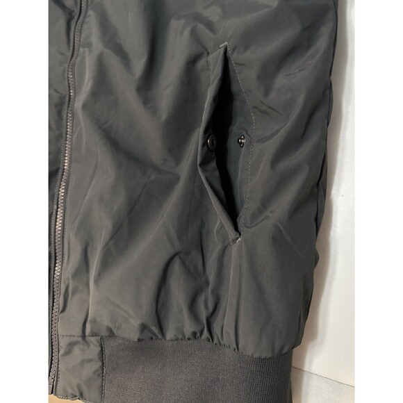 Piombo Large Bomber Jacket Padded Lined Coat Gray Full Zip Pockets NWT - Picture 8 of 10